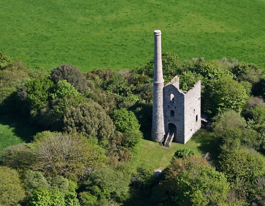 Killifreth Mine, Hawke's Shaft Engine House Aerial 